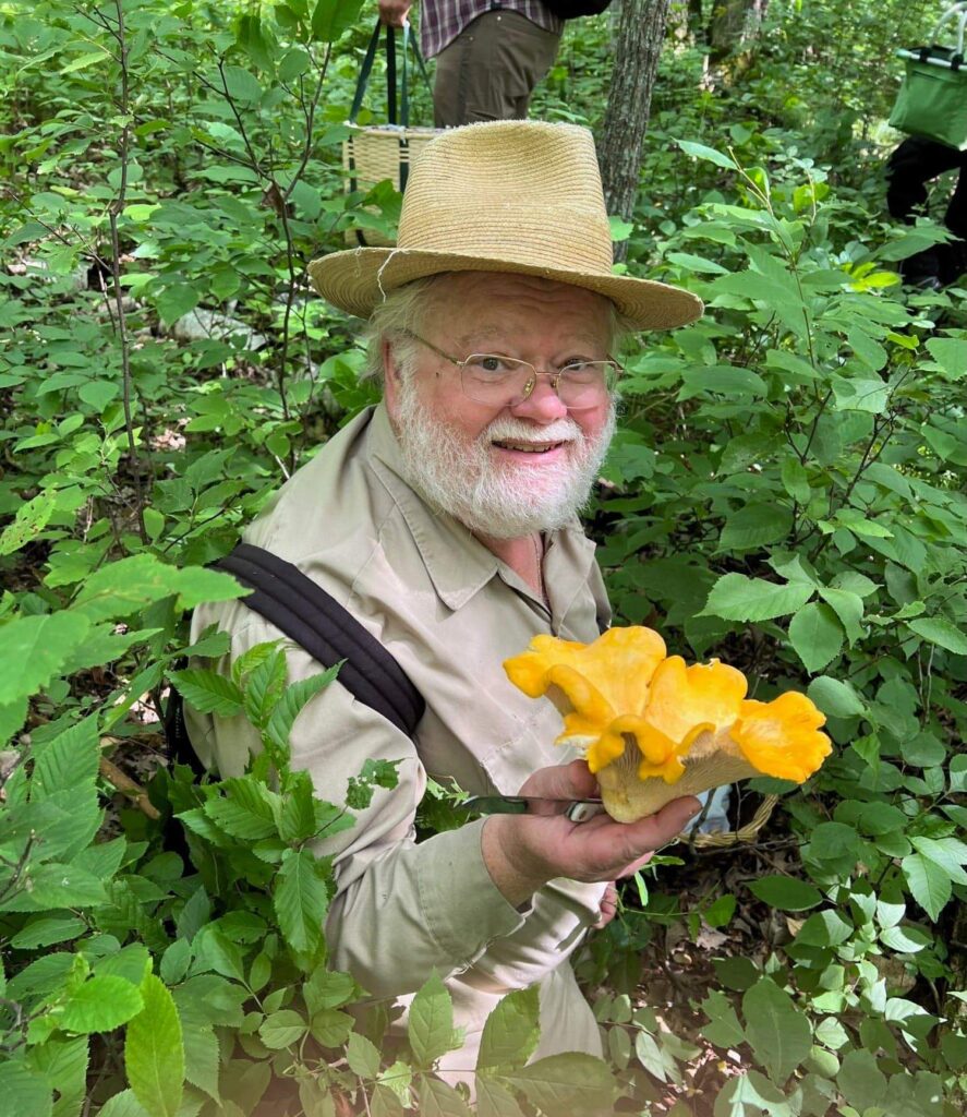 Peter Martignacco with a huge chanterelle mushroom