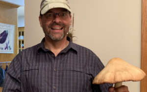 David King holding a mushroom