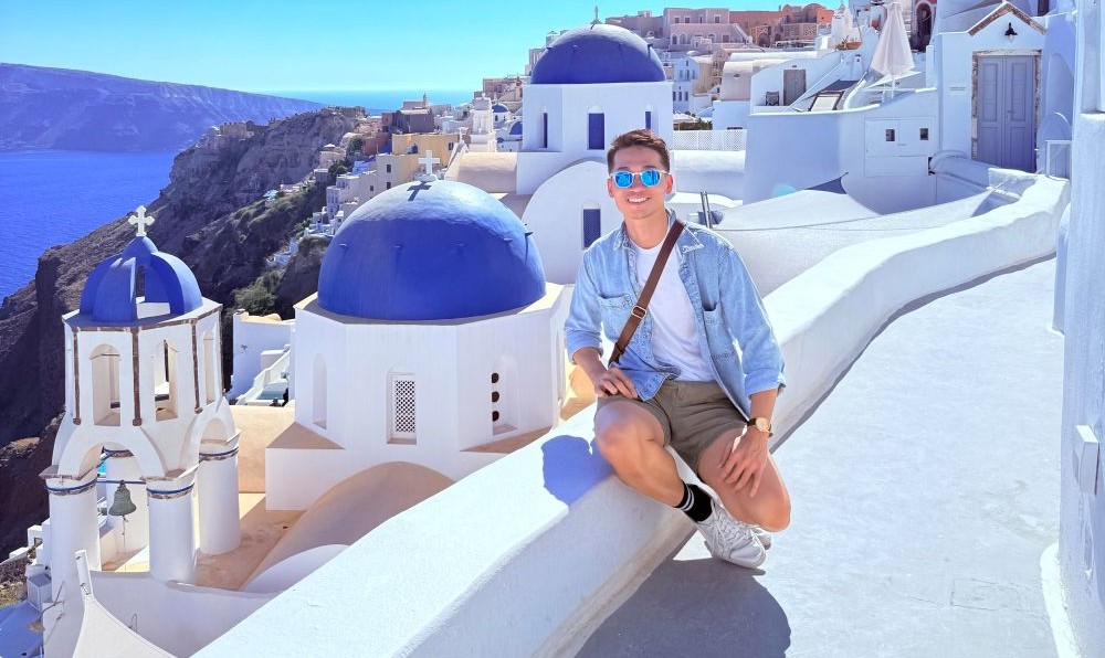 Dang Le in Santorini, Greece