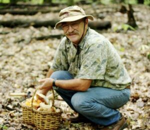 Marek Turowski, the namesake of our scholarship, with a basket of mushrooms